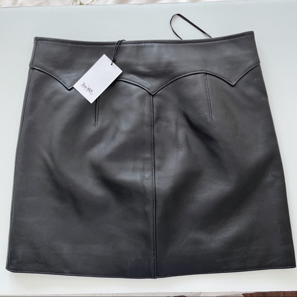 NEW COACH Lamb Leather Skirt black NWT - Picture 3 of 9